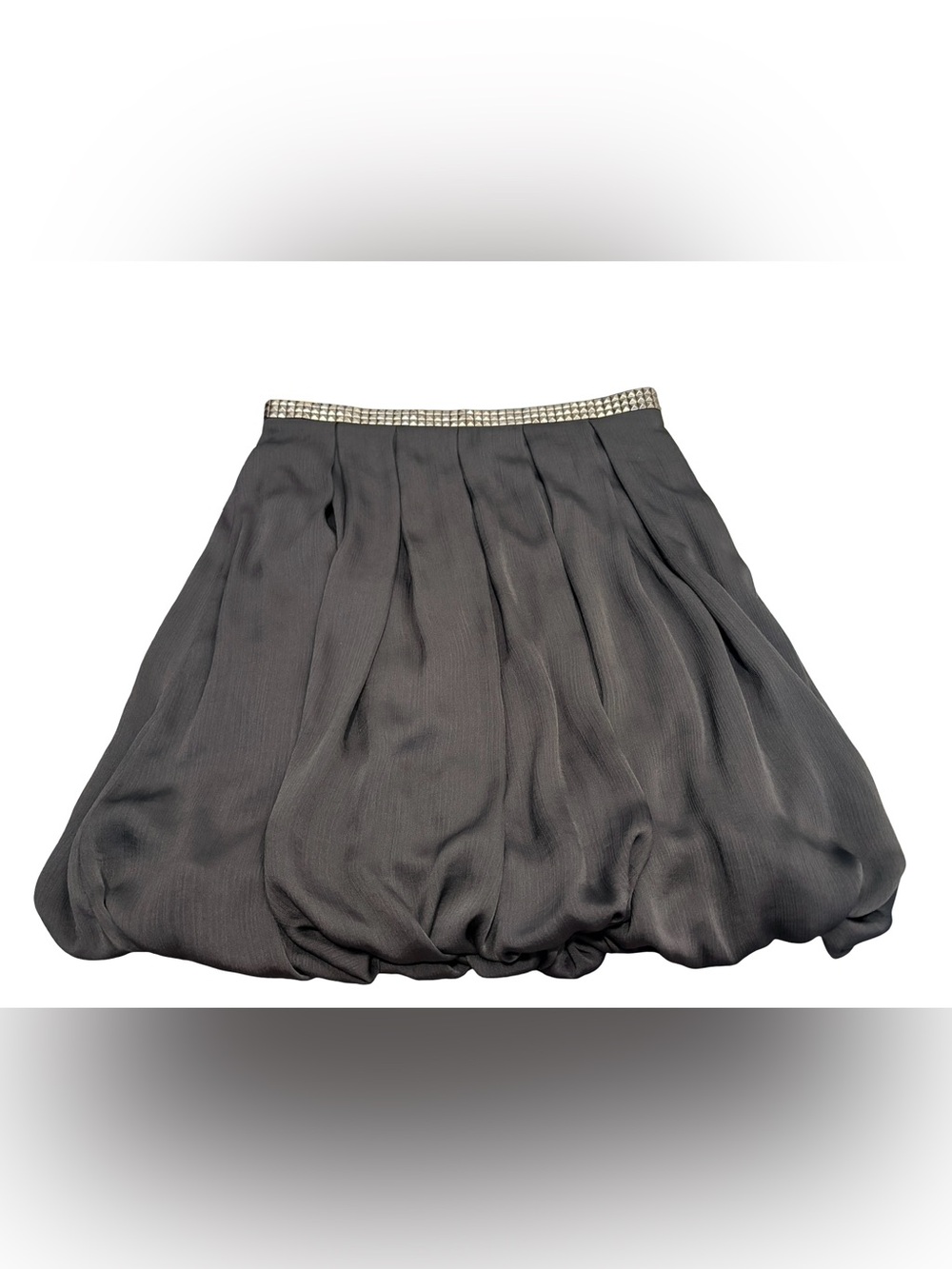 Frank Lyman Black Studded Bubble Hem Pleated Skirt Size 10